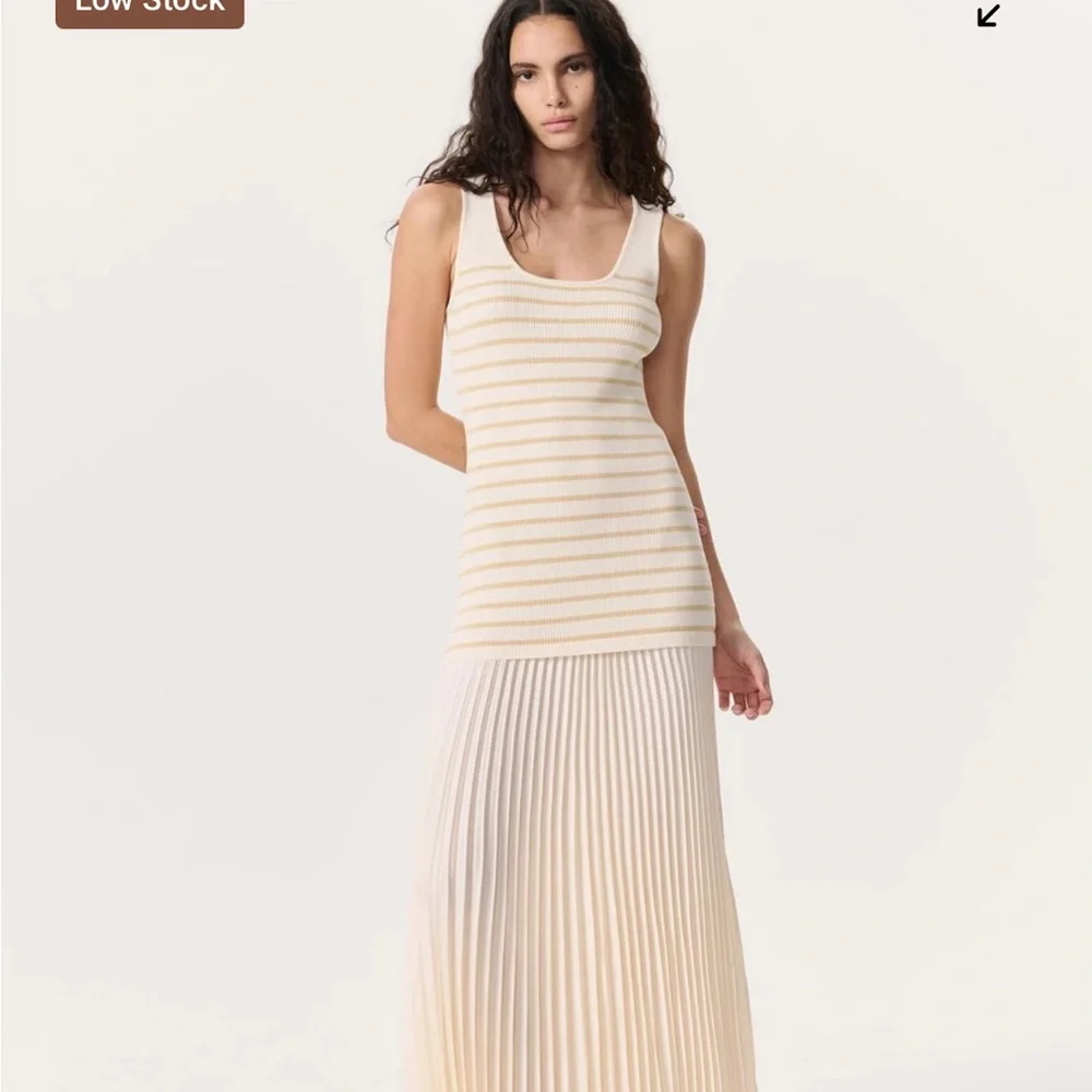rag & bone Cream and Tan Striped Maxi Dress - Picture 1 of 7